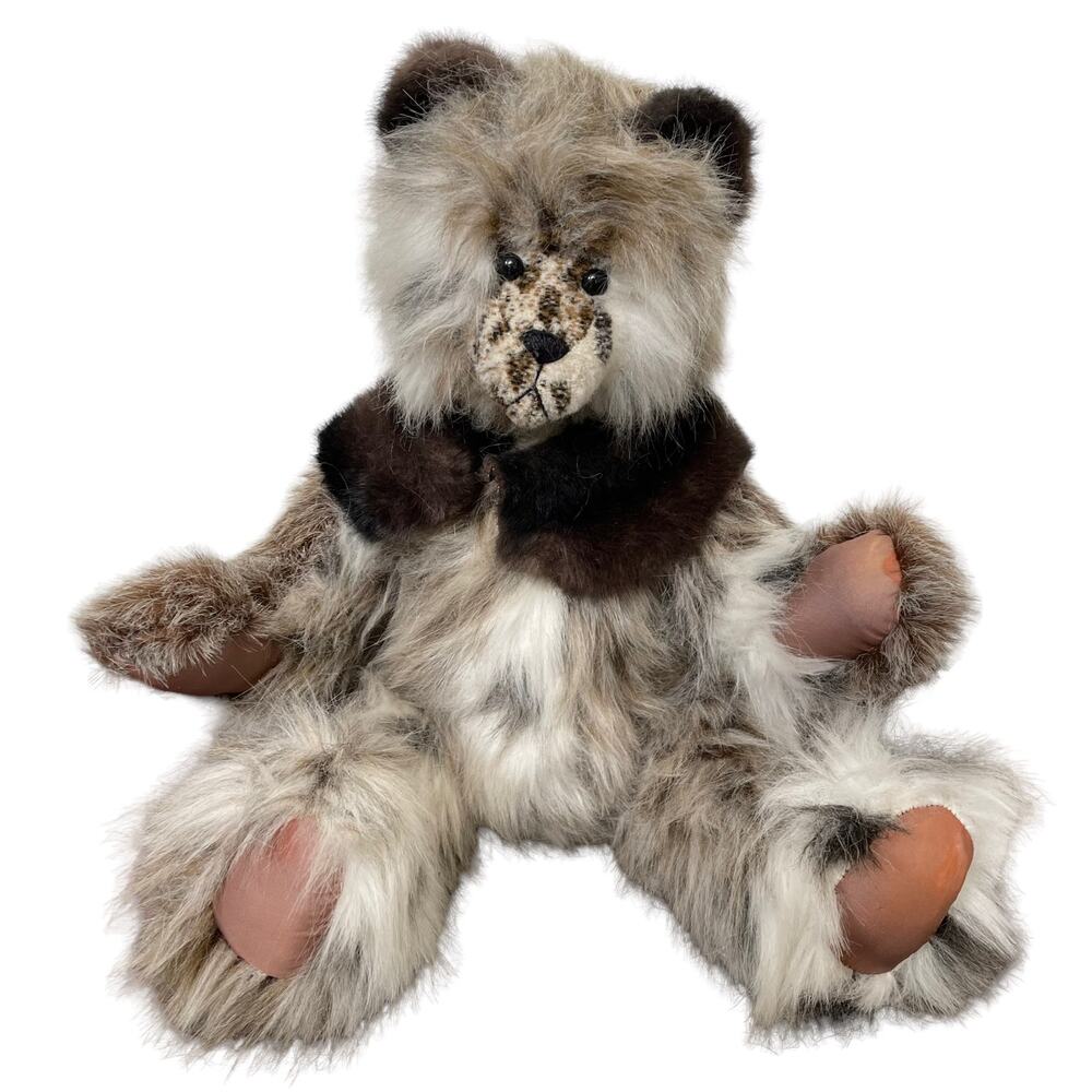 Artist Teddy Bear Patsy Lane Plush Jointed Mottled 24” Stuffed Animal READ